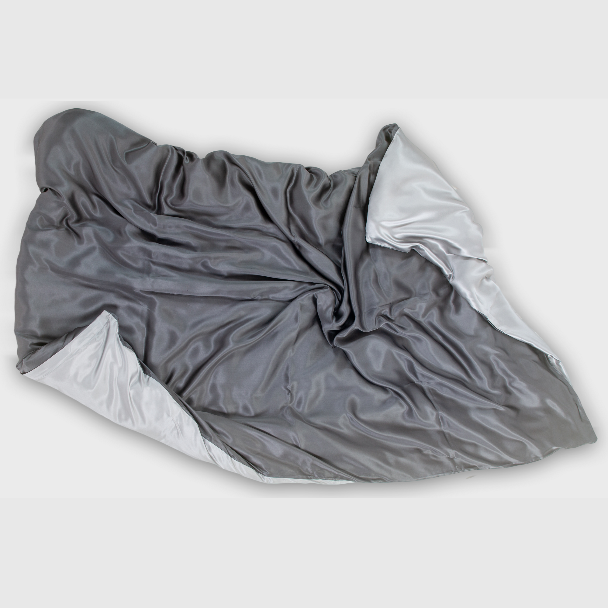 Anthracite grey silk duvet cover – luxurious 100% mulberry satin