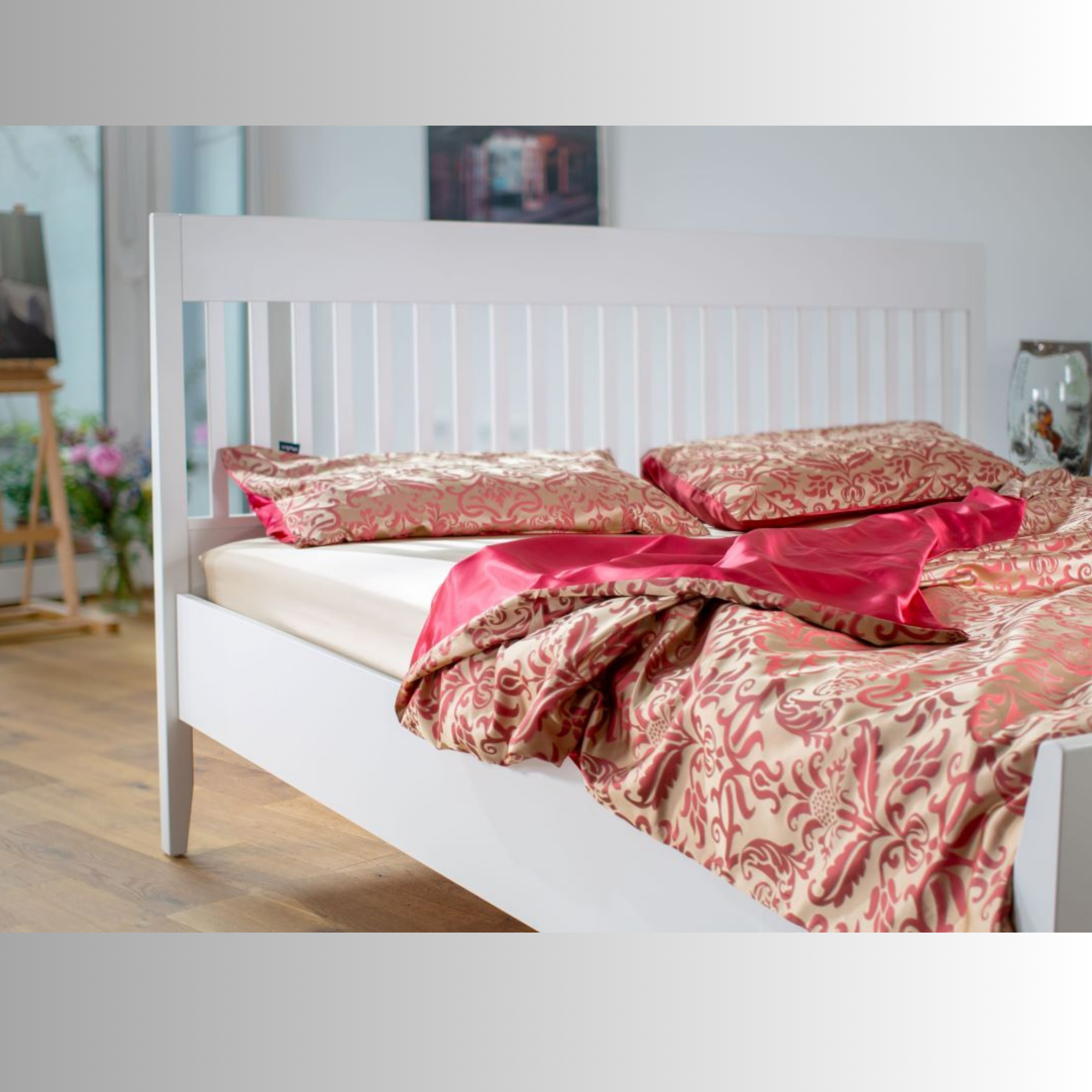 Luxuriöse 'Gold Mystery' Seidenjacquard-Bettwäsche aus 100% Maulbeerseide mit goldenem Muster