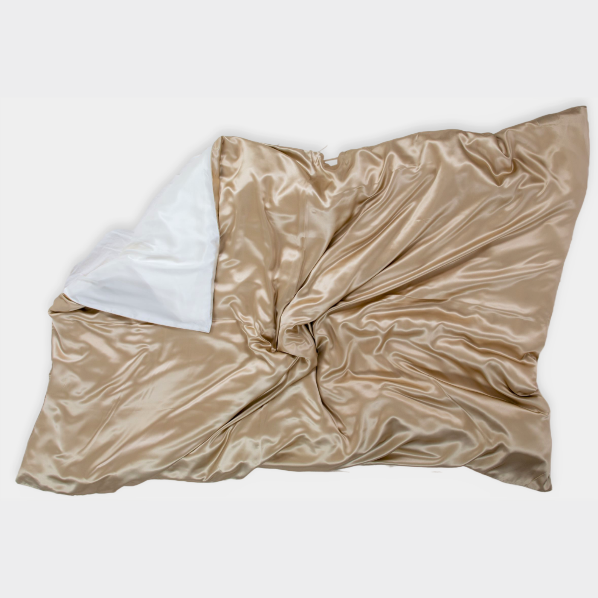 Luxus-Seidenbettwäsche taupe & white – atmungsaktiv & temperaturausgleichend