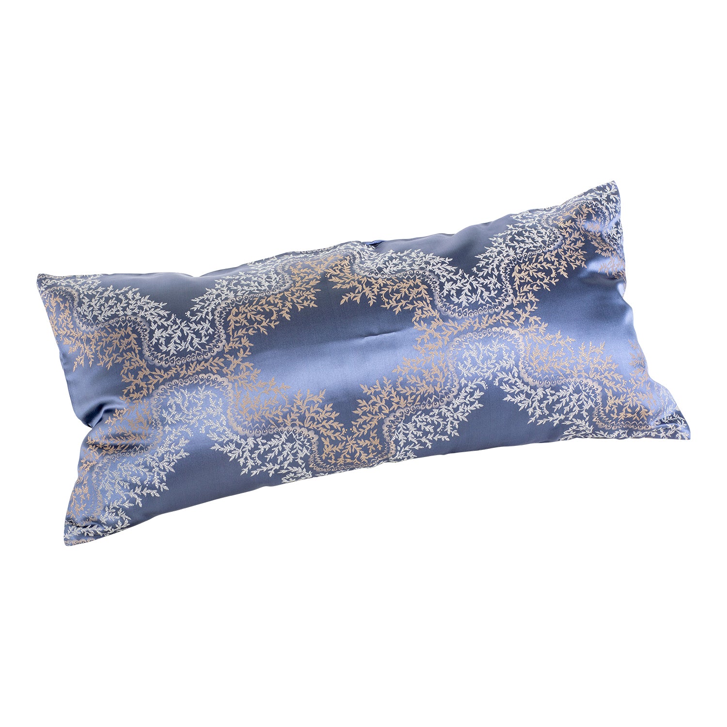 Seidenkissenbezug seidenjacqurard deepblue hypoallergen