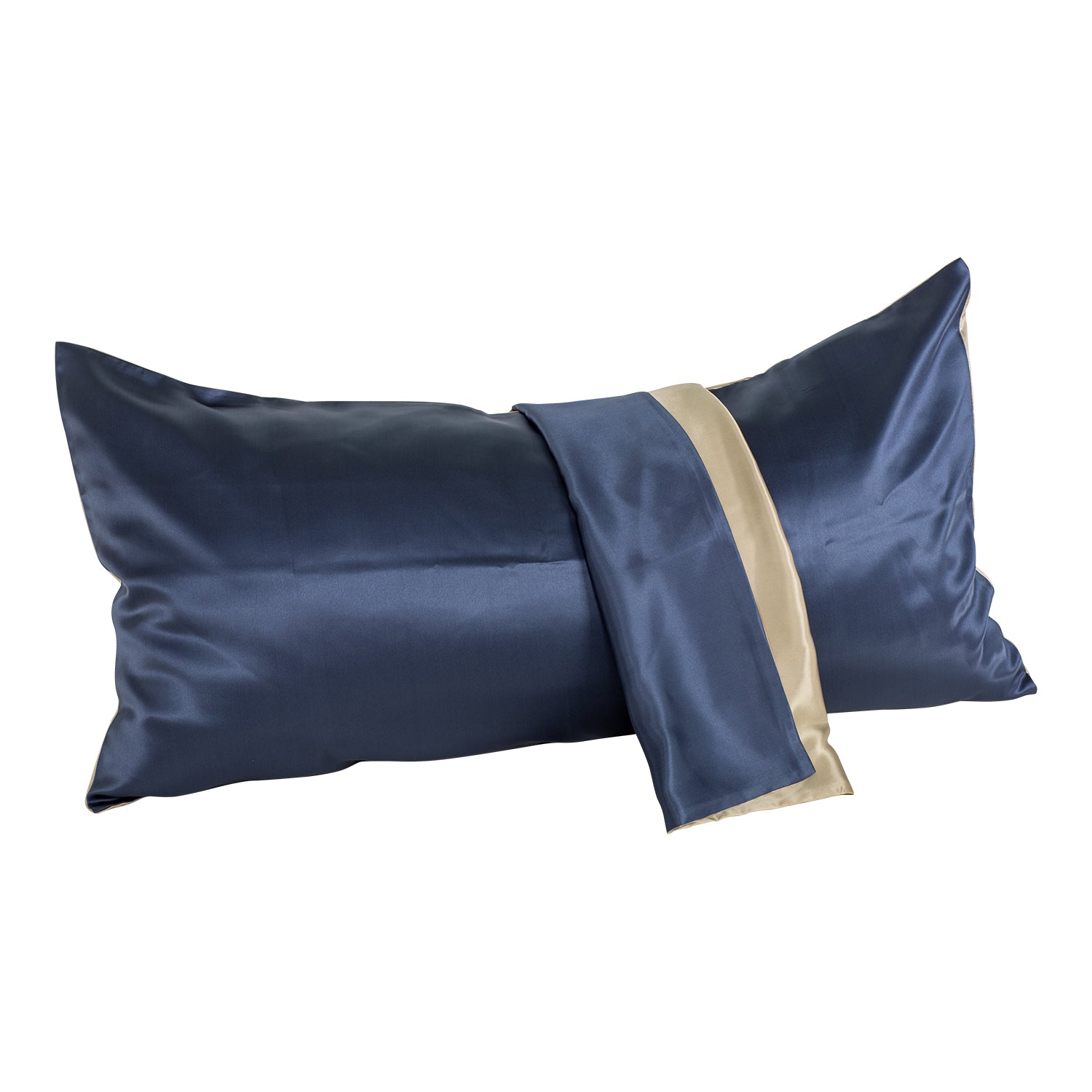 blue taupe Seidenkissenbezug – 100% Maulbeerseide mit Satinglanz