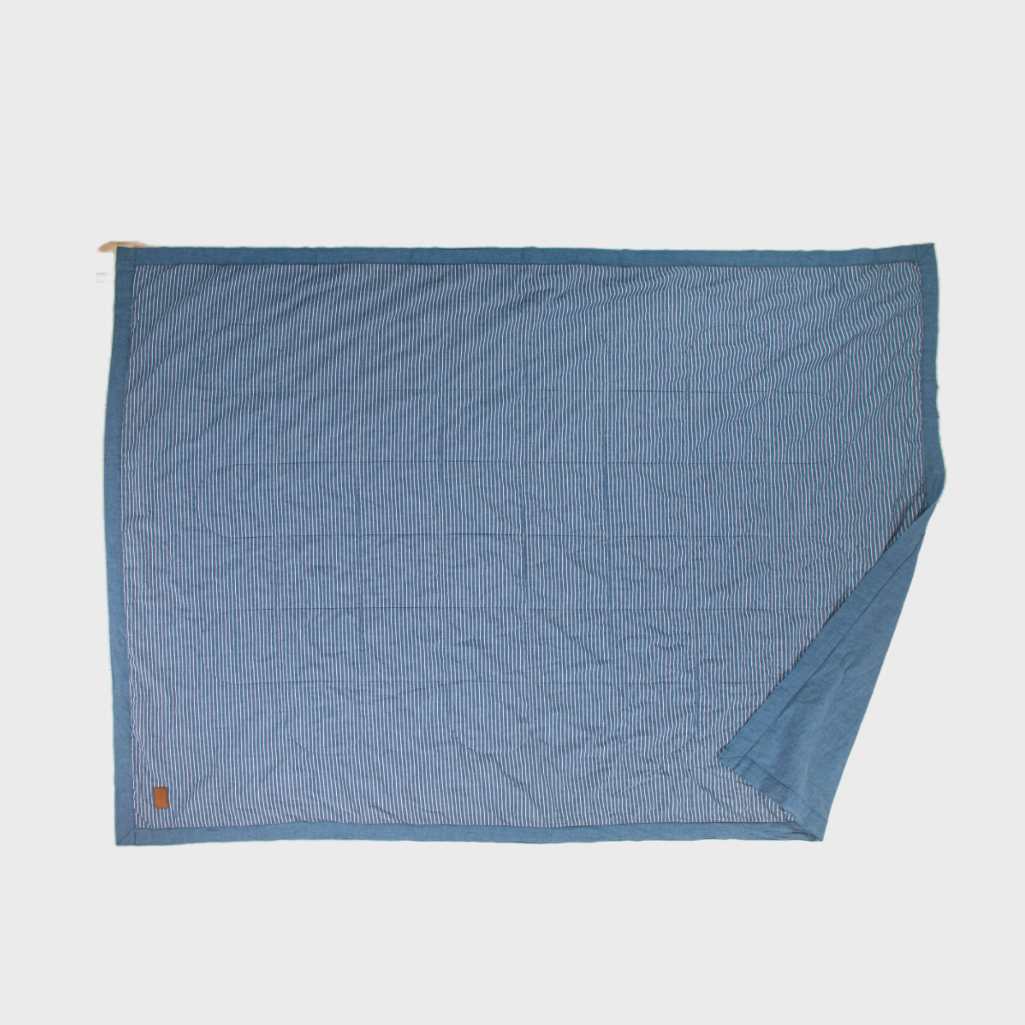 Seide Sommerdecke & Wohndecke, „shabby chic“, blau streifen