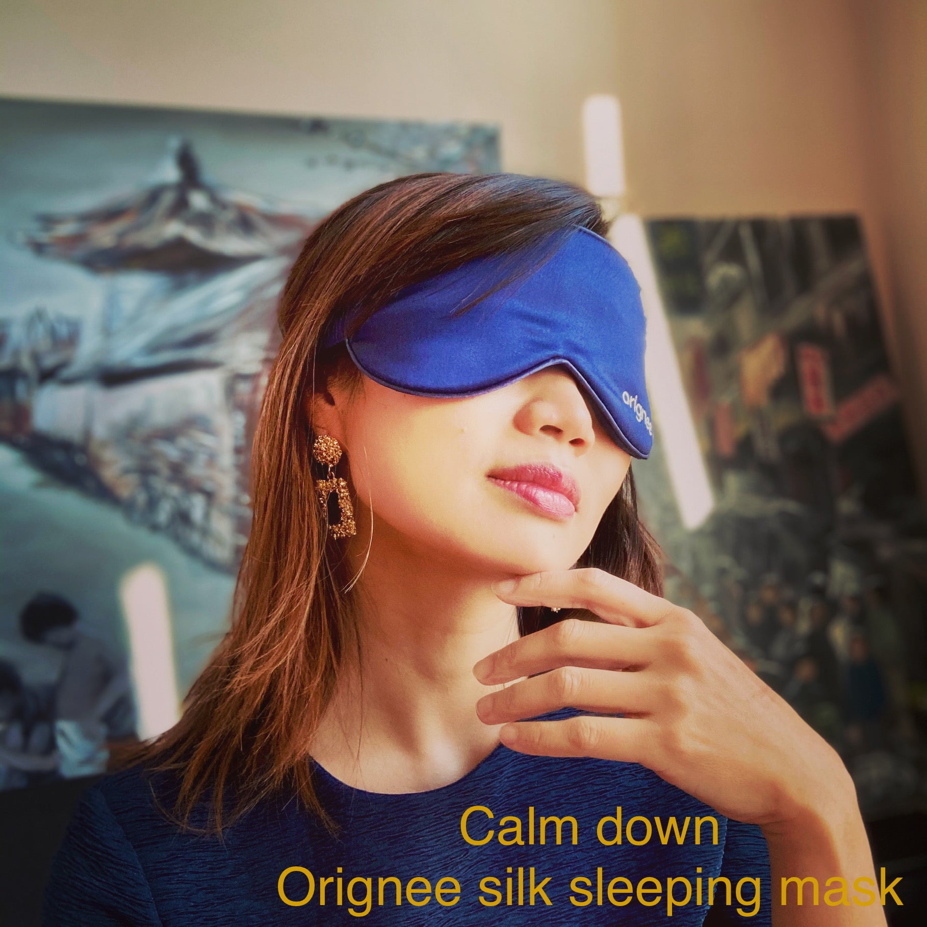Seide Schlafmaske Berliner Blue