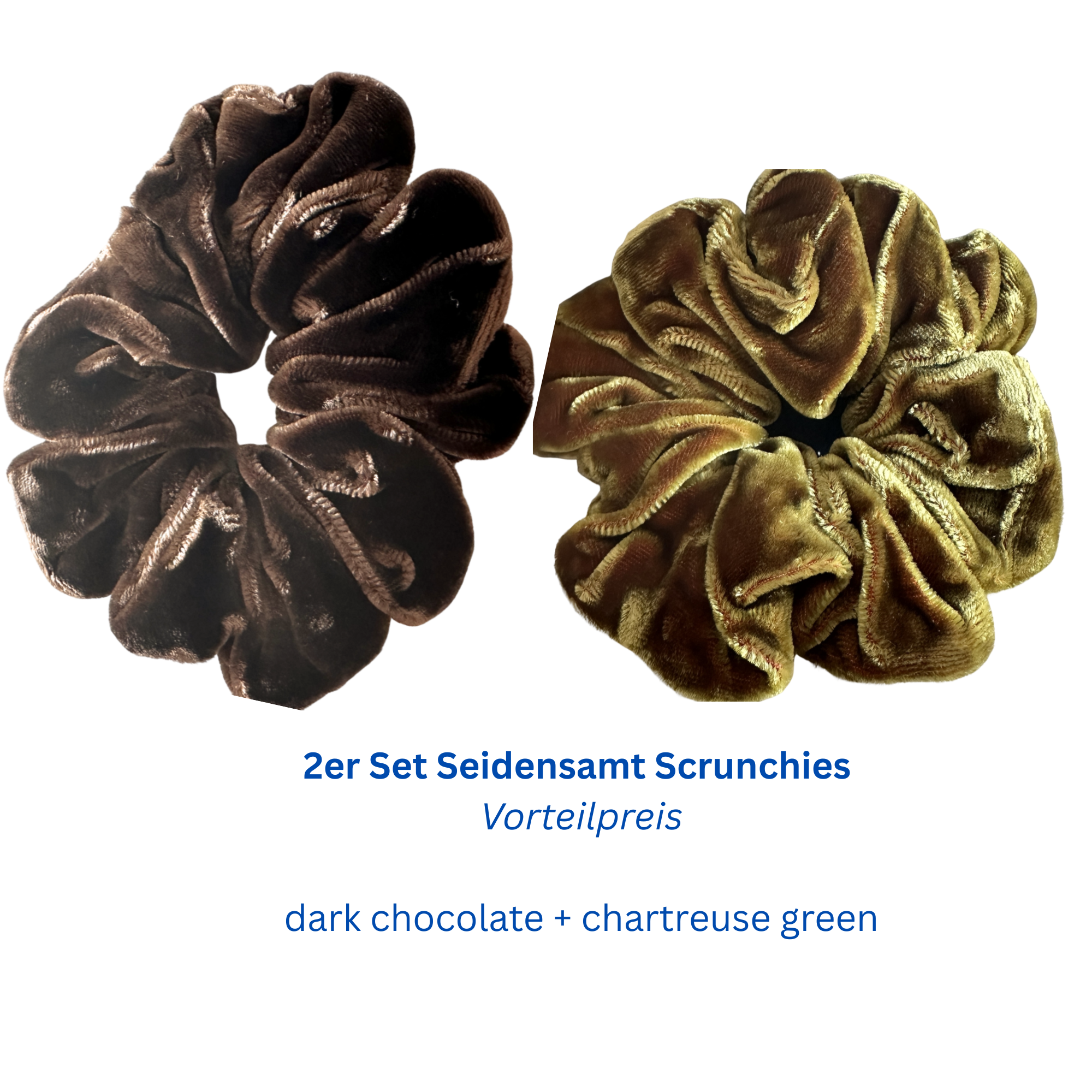 Seidensamt Scrunchie 2er Set – weich, haarschonend & stilvoll